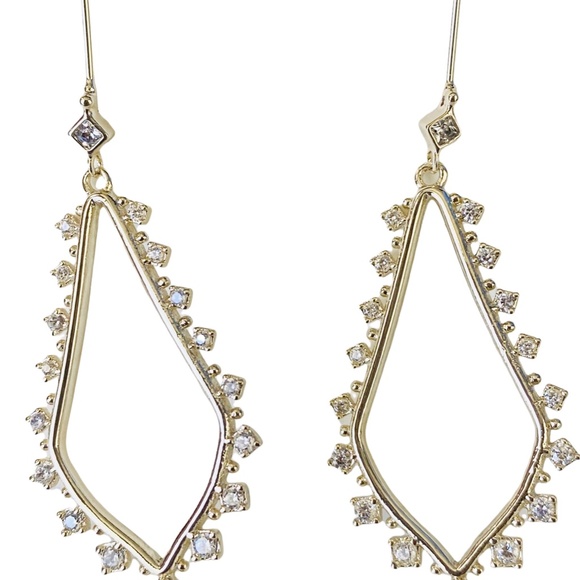 NEW Kendra Scott Bea Crystal Drop Frame Hoop Earrings - Picture 6 of 16